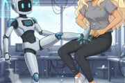 ロボットに自分の動きを真似させた男性、股を蹴られて悶絶