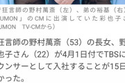 【画像】野村萬斎の長女がTBSアナウンサーになる