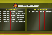 阪神　ドラフト指名は支配下6人 育成1人／全選手プロフィール一覧
