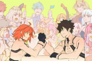 【FGO】2部6章勢に見守られながら腕相撲するぐだ子＆ぐだ男！！　一周年おめでとう！