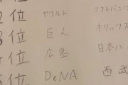 中日ファン赤味噌(黒味噌)さんの順位予想がこちら