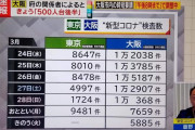 東京と大阪のコロナ検査数wwwwwwww |  大阪がしすぎなのでは？  |  １日で8000~12000人も検査出来ると思う？