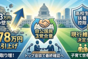 【速報】年収の壁　160万円→178万円に改定（最低賃金 500円くらいの頃の名残り）　高校生の扶養控除は存続