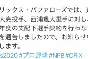 オリックス、西浦颯大・近藤大亮に戦力外通告