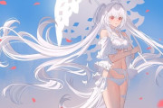 【FGO】水着のマーリンお姉さんイラスト！！　白い水着に白い傘、最高です！！