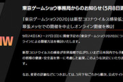 「東京ゲームショウ2020」中止決定　オンラインでの開催を検討