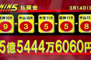 【WIN5】的中1票！ 払戻金 史上最高の５億超え！