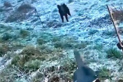 【動画】猛ダッシュで迫る獲物をギリギリの所で仕留めたハンター。