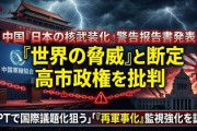 【速報】中国、NPT会議で日本の核保有問題を議論を提案「今、日本が世界の脅威になっている。日本に核兵器開発の潜在能力がある危険な事実が判明した」