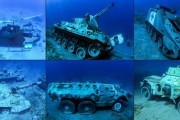 海底に戦車やヘリなど19の軍用兵器を設置した水中軍事博物館がオープン…ヨルダン！