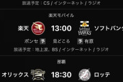 今日のパリーグ2試合はデーゲームです、沖縄は18時半からです