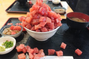 【画像】カットスイカみたいな「マグロ丼」が山盛りｗｗ