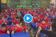 中国の学校、授業の合間に変な踊りを生徒に要求　その光景がヤバすぎたｗｗｗ