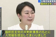 【悲報】山尾志桜里さん、国民民主党に入党届を出すも難色を示され結論が出ず
