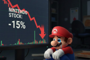 任天堂の株価、前場の終値で9995円、10000円を下回る