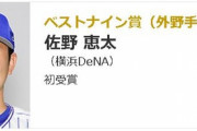 DeNA佐野、ベストナイン選出ｷﾀ━━━━(ﾟ∀ﾟ)━━━━!!