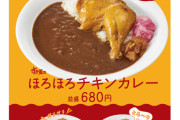 すき家の「ほろほろチキンカレー（並盛680円）」なんやれ…旨すぎてスプーン止まらん…