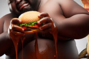 【悲報】黒人男性さん、ハンバーガーのソースが多すぎて号泣