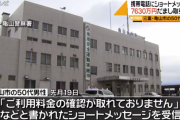 【三重県】５０代男性「利用料金の確認ができない」「示談金を支払わないといけない」等のショートメッセージを受信して７６３０万円振り込む
