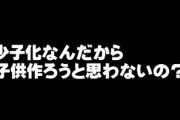 「選択子無し？　え、少子化なんだから作ろうと思わないの？　老後もし嫁さんに先立たれたら１人ぼっちだけど寂しいと思わないの？」