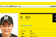 カープ林晃汰、元阪神ジュニアチーム所属だった