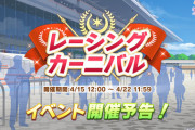 【ウマ娘】15日からレーシングカーニバルはじまるぞ！←レーシングカーニバルってなんだっけ