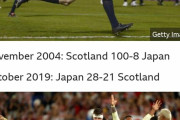 外国人「15年前、日本ラグビー代表はスコットランドに100点取られ負けてた事実」