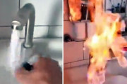 【中国】水道水にライターを近づけたら火がつく映像が話題に