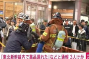 東北新幹線内で乗客のカバンから薬品漏れが発生し仙台駅が大変なことになる