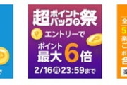 ｢超ポイントバック祭｣開催中の楽天市場､全ショップ2倍を開始 5のつく日楽天カード4倍も開催中