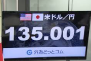 【速報】一時、1ドル135円台を記録　20年4か月ぶりの円安水準