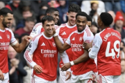 スビメンディが豪快移籍後初弾含む2発!! アーセナル、監督交代N・フォレストを3発撃破…ウーデゴーアが負傷交代