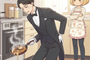 【悲報】母の日に執事セバスチャンになろうとした旦那、パンケーキ焼いてる途中でぎっくり腰になるwww