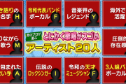 【関ジャム】プロが厳選した「とにかく歌唱がスゴいアーティスト20人」発表される