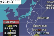 【速報】ダブル台風、日本接近