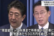 現金給付30万円の基準が明確に単身は10万円以下～支給