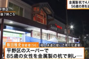 スーパーで女性の頭に金属製の杭を突き刺した男を逮捕　大阪・平野区　