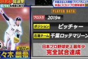 プロ野球選手総選挙　6位佐々木朗希　4位村上宗隆