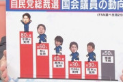 【速報】最新予測　1位：小泉進次郎氏（100票）　 2位：林芳正氏（70票）