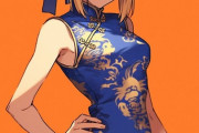 【FGO】チャイナドレスのセイバーさんイラスト！！　青いチャイナドレスも似合います！