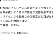 【悲報】中年の独身男性、1人で買い物に行っただけでキモがられてブチギレwwwww