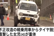 【北海道】不正改造ジムニー脱落タイヤで女児を意識不明にした若本豊嗣「再び運転しない誓い」→執行猶予中に無免許運転