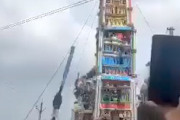 【動画】インドで行事の山車が高圧配電線に触れて感電。4人が死亡した事故。