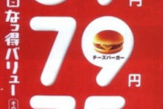「ハンバーガー59円！牛丼290円！」←これ