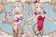 【FGO】バニー衣装のマリー王妃イラスト！！　赤バニーも白バニーもどっちも可愛い！