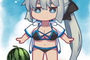 【FGO】水着のモルガン様イラスト！！　スイカ割しますか！