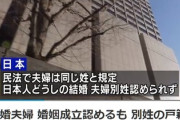 海外で別姓婚した夫婦、日本でも別姓のまま婚姻関係にあることを認めるよう求めた裁判　婚姻成立認めるも、別姓の戸籍記載認めず　東京地裁
