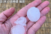 群馬ででかい雹が激しく降りそそぎ畑や車がボコボコになってしまう