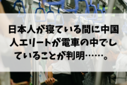 電車で通勤中…日本人「寝てます」中国人エリート「＊＊してます」」