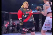 【朗報】巨漢女性格闘家さん、相手に何もさせず一撃で試合を終わらせる